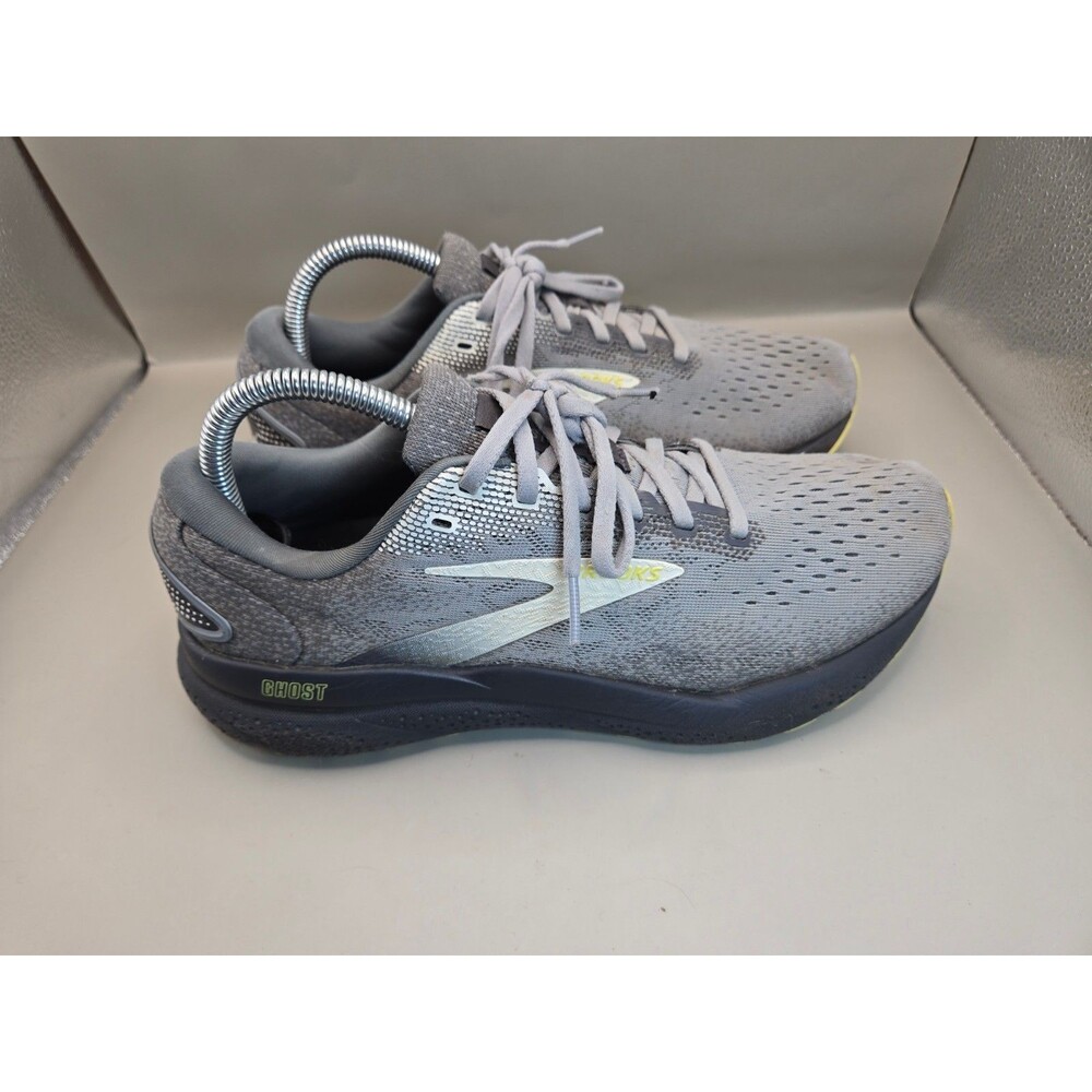 Brooks Ghost 16 Shoes Men's 7.5 D Grey Green Road Running Athletic Gym Sneakers